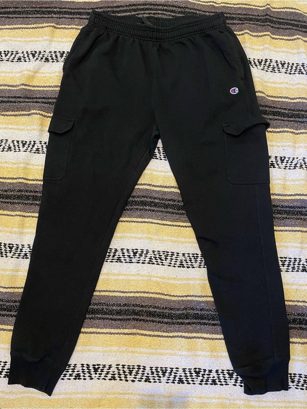 Champion Men’s Fleece Cargo Sweatpants • Black • Size XL